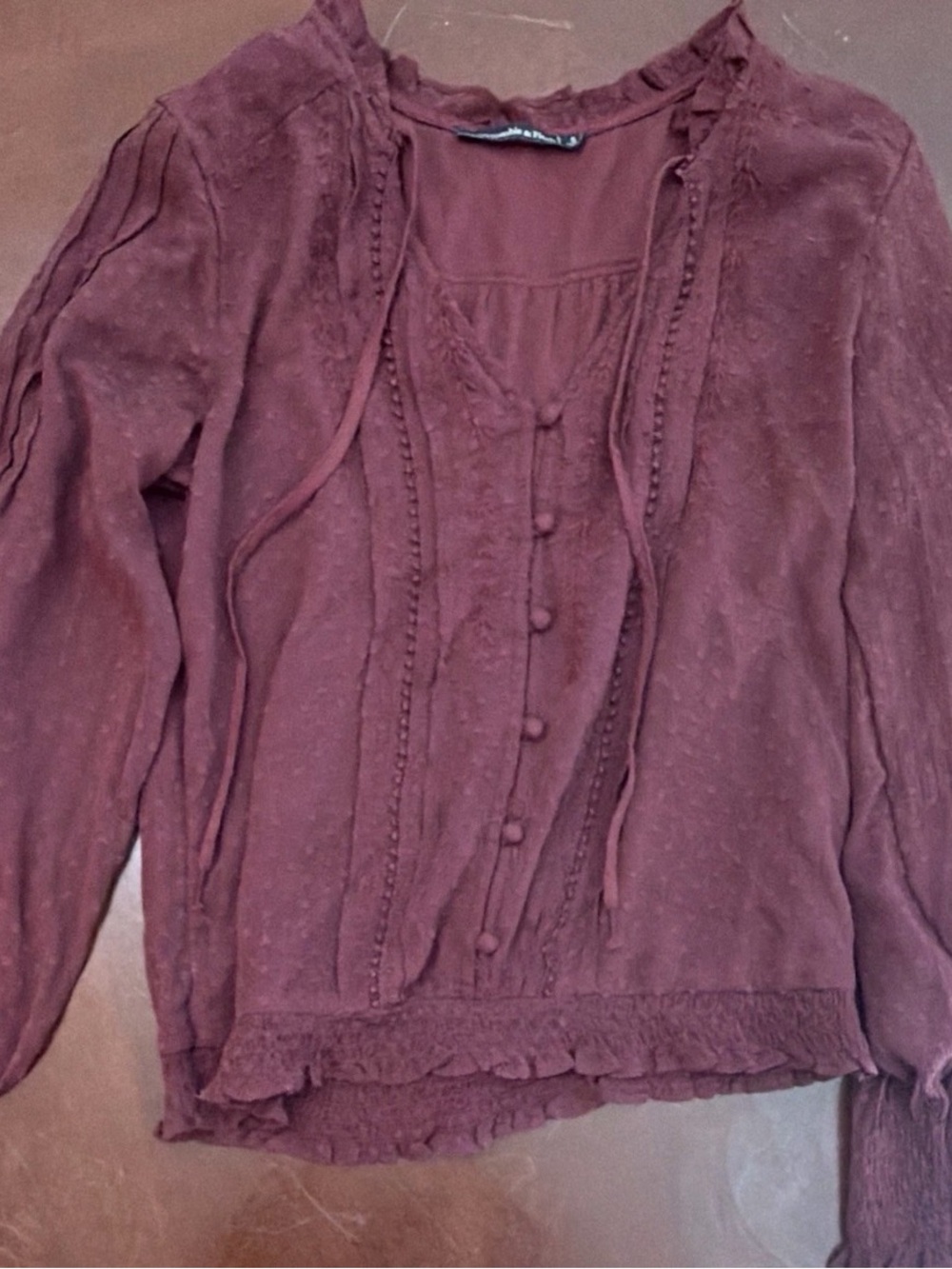 Abercrombie & Fitch Button-Front Women's Top in Deep Burgundy